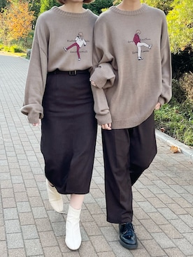 「PairPair（ペアペア）のアイテム」を使った、pairpairさん（レディース・165cm）の秋コーディネート