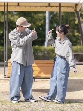 「PairPair（ペアペア）のアイテム」を使った、pairpairさん（レディース・153cm）の春コーディネート