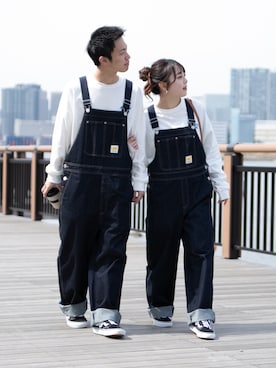「海」｜「アイテム（サロペット/オーバーオール）」を使った、pairpairさん（レディース・153cm）の春コーディネート