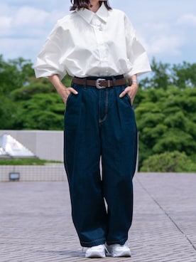 「メンズライクコーデ」｜「アイテム（アクセサリー）」を使った、pairpairさん（レディース・152cm）の夏コーディネート