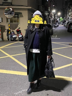 「YECCA VECCA（イェッカヴェッカ）のアイテム（チェスターコート）」を使った、Wanshihさん（レディース・164cm）の春コーディネート