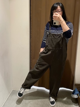 「niko and...（ニコアンド）のアイテム（つなぎ/オールインワン）」を使った、Wanshihさん（レディース・164cm）の春コーディネート