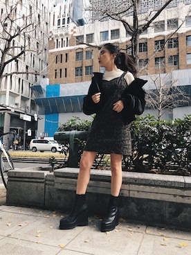 「EVRIS（エヴリス）のアイテム（その他アウター）」を使った、yunaさん（レディース・150cm）の冬コーディネート