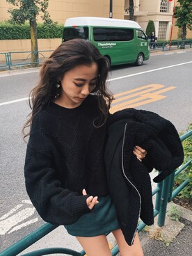 「EVRIS（エヴリス）のアイテム（その他アウター）」を使った、yunaさん（レディース・150cm）の秋コーディネート