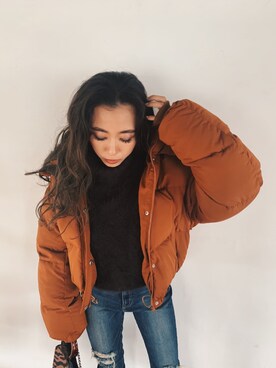 「EVRIS（エヴリス）のアイテム（その他アウター）」を使った、yunaさん（レディース・150cm）の秋コーディネート