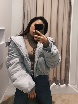 「EVRIS（エヴリス）のアイテム（その他アウター）」を使った、yunaさん（レディース・150cm）の冬コーディネート
