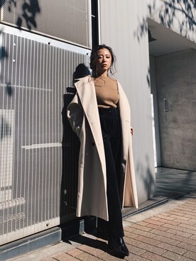 「EVRIS（エヴリス）のアイテム（その他アウター）」を使った、yunaさん（レディース・150cm）の冬コーディネート