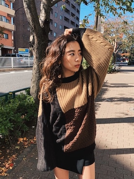 Evris エヴリス の カラーブロックニット ニット セーター Wear