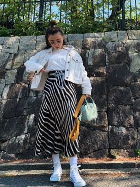 「H&M（エイチ・アンド・エム）のアイテム（スカート）」を使った、yunaさん（レディース・150cm）の春コーディネート