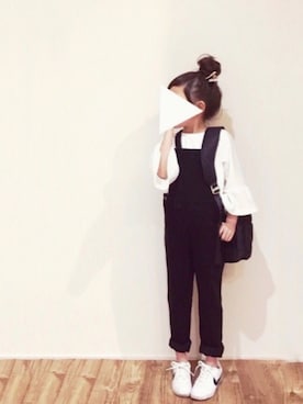 「PLAIN CLOTHING（プレーンクロージング）のアイテム（バッグ）」を使った、 cyamu∗︎*ﾟさん（キッズ・110cm）の春コーディネート