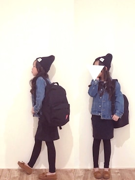 「アイテム（モカシン/デッキシューズ）」を使った、 cyamu∗︎*ﾟさん（キッズ・120cm）の秋コーディネート