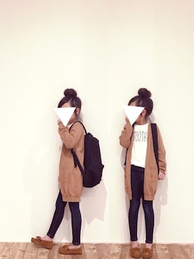 「アイテム（モカシン/デッキシューズ）」を使った、 cyamu∗︎*ﾟさん（キッズ・120cm）の秋コーディネート