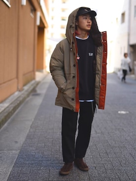 「Nasngwam」｜モリネさん（メンズ・168cm）の冬コーディネート