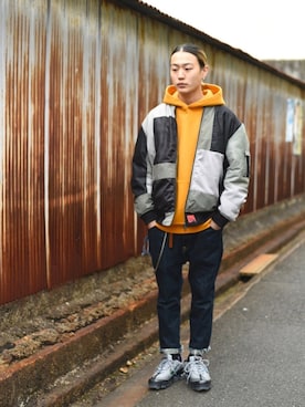 「KAPITAL」｜「アイテム（その他）」を使った、417さん（メンズ・168cm）の冬コーディネート