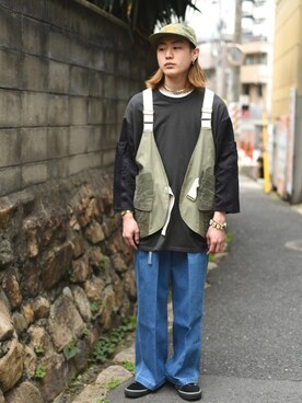 ベストを使った 古着mix の人気ファッションコーディネート Wear