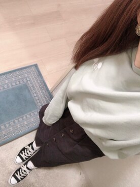 「RETRO GIRL（レトロガール）のアイテム（スウェット）」を使った、narigalさん（レディース・147cm）の春コーディネート
