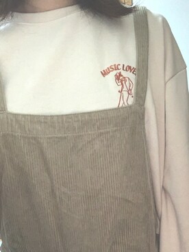 「kutir（クティール）の裏毛ドロストショート丈スウェット（スウェット、ベージュ系）」を使った、ももちさん（レディース・156cm）の秋コーディネート