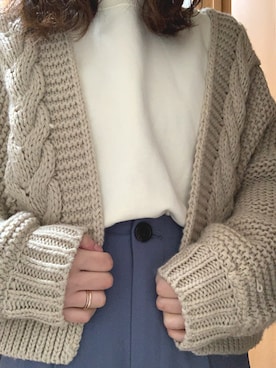 「GU（ジーユー）のアイテム（トップス、ベージュ系）」を使った、ももちさん（レディース・156cm）の冬コーディネート