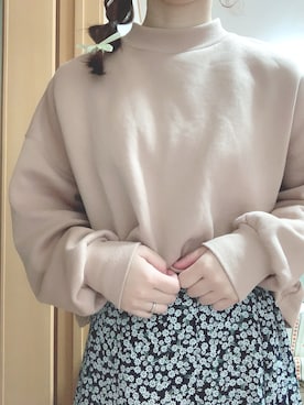 「GU（ジーユー）のアイテム（スカート、ブルー系）」を使った、ももちさん（レディース・156cm）の春コーディネート