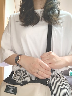 「Samansa Mos2（サマンサ モスモス）のアイテム（バッグ、ベージュ系）」を使った、ももちさん（レディース・156cm）の春コーディネート