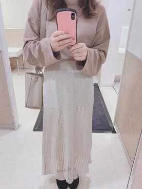 「GU（ジーユー）のアイテム（トップス、ベージュ系）」を使った、ももちさん（レディース・156cm）の秋コーディネート