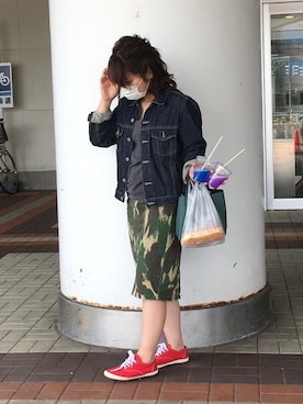 「骨格診断ストレート」｜「アイテム（その他）」を使った、頭皮さん（レディース・150cm）の春コーディネート