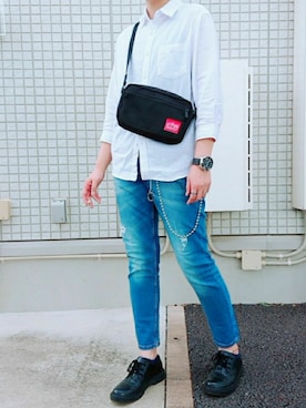 「RAGEBLUE（レイジブルー）のアイテム（ウォレットチェーン）」を使った、Hiroさん（メンズ・171cm）の秋コーディネート