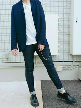 「RAGEBLUE（レイジブルー）のアイテム（ウォレットチェーン）」を使った、Hiroさん（メンズ・171cm）の秋コーディネート