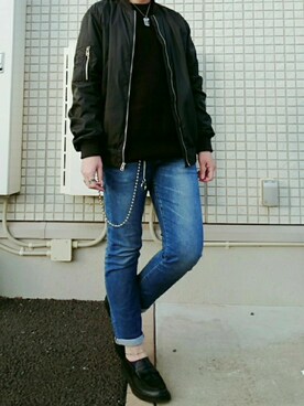 「RAGEBLUE（レイジブルー）のアイテム（ウォレットチェーン）」を使った、Hiroさん（メンズ・171cm）の冬コーディネート