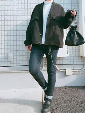 「RAGEBLUE（レイジブルー）のアイテム（ウォレットチェーン）」を使った、Hiroさん（メンズ・171cm）の冬コーディネート