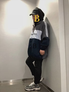 「oversize」｜「アイテム（ブルゾン）」を使った、naoさん（メンズ・168cm）の春コーディネート