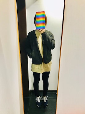 「RAY CASSIN（レイカズン）のアイテム（スウェット）」を使った、morobiさん（レディース・156cm）の冬コーディネート