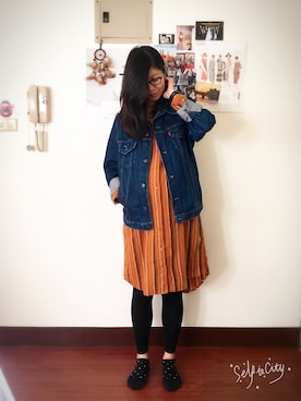 「AS KNOW AS plus（アズノゥアズプラス）のアイテム（シャツワンピース）」を使った、Yunさん（レディース・165cm）の冬コーディネート