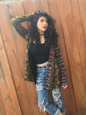 「RVCA（ルーカ）のアイテム（ジャケット/アウター）」を使った、Valeria Osorioさん（レディース・157cm）の冬コーディネート