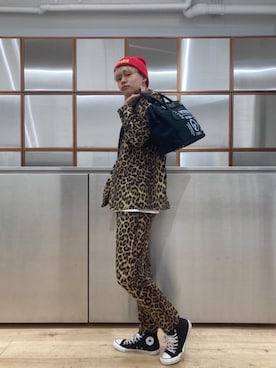 「ロックコーデ」｜「アイテム（ニットキャップ/ビーニー）」を使った、Linさん（メンズ・177cm）の秋コーディネート