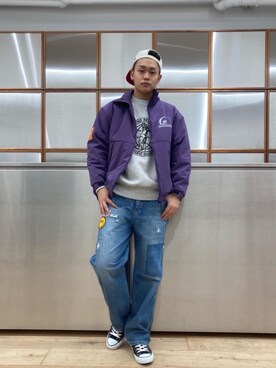 「でにむ」｜「アイテム（ナイロンジャケット）」を使った、Linさん（メンズ・177cm）の秋コーディネート