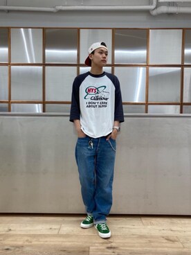 「アイテム（ウォレットチェーン）」を使った、Linさん（メンズ・177cm）の夏コーディネート