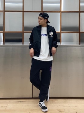 「HYSTERIC GLAMOUR（ヒステリックグラマー）のアイテム（スカジャン）」を使った、Linさん（メンズ・177cm）の秋コーディネート