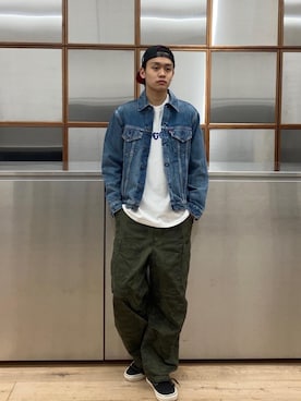 「ロンt」｜「アイテム（ジャケット/アウター）」を使った、Linさん（メンズ・177cm）の秋コーディネート