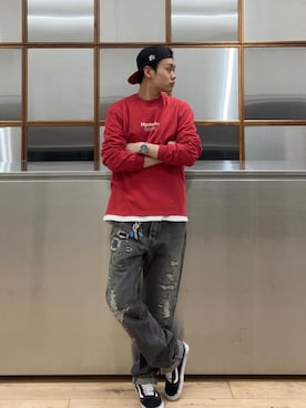 「ロンt」｜Linさん（メンズ・177cm）の冬コーディネート