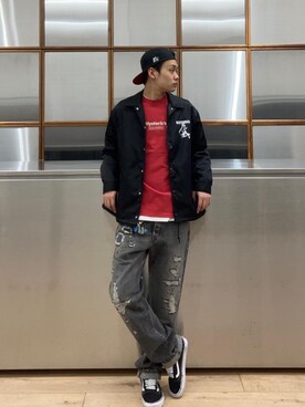 「ロンt」｜Linさん（メンズ・177cm）の冬コーディネート