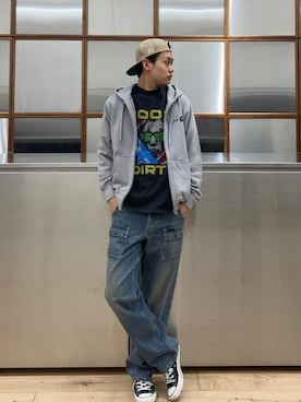 「ロンt」｜Linさん（メンズ・177cm）の冬コーディネート