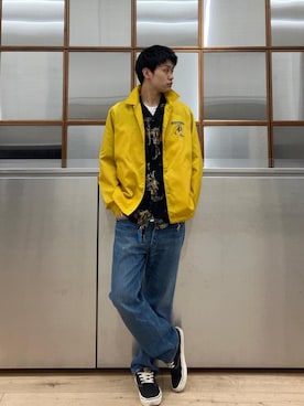 「シャツ 」｜「アイテム（ブルゾン）」を使った、Linさん（メンズ・177cm）の春コーディネート