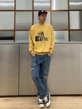 「でにむ」｜「アイテム（キャップ）」を使った、Linさん（メンズ・177cm）の冬コーディネート