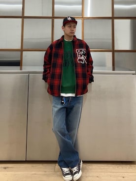 「でにむ」｜「アイテム（ブルゾン）」を使った、Linさん（メンズ・177cm）の冬コーディネート