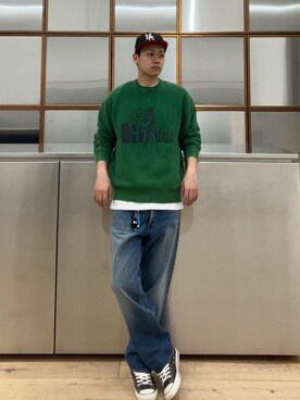 「でにむ」｜「アイテム（キャップ）」を使った、Linさん（メンズ・177cm）の冬コーディネート
