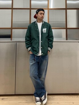「でにむ」｜「アイテム（ブルゾン）」を使った、Linさん（メンズ・177cm）の冬コーディネート