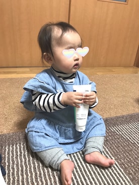 「9ヶ月」｜「アイテム（チュニック）」を使った、おまちゃんさん（キッズ・70cm）の秋コーディネート