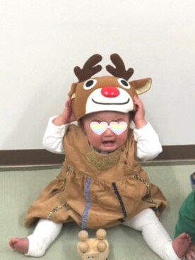 「RAGMART（ラグマート）のアイテム（ワンピース/ドレス）」を使った、おまちゃんさん（キッズ・70cm）の冬コーディネート