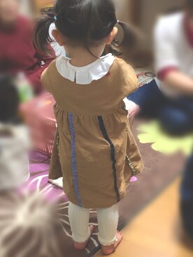 「RAGMART（ラグマート）のアイテム（ワンピース/ドレス）」を使った、おまちゃんさん（キッズ・70cm）の冬コーディネート